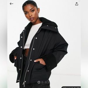 & OTHER STORIES shearling trim jacket